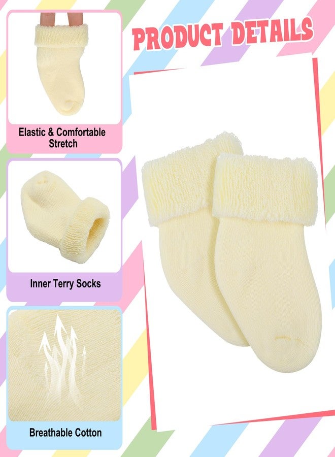 Twistover 10 Pairs Preemie Baby Terry Cotton Turn Cuff Socks for Newborn Girls Boys - Nicu(Macaron Colors,Preemie) - Image 4